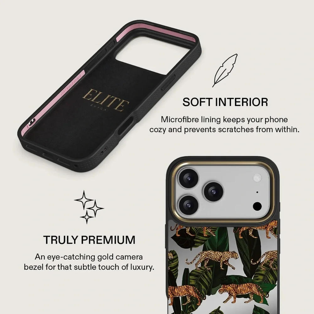 Burga | iPhone 17 pro elite mirror (MagSafe) ‘Morning commute’ Phone Case - Gold